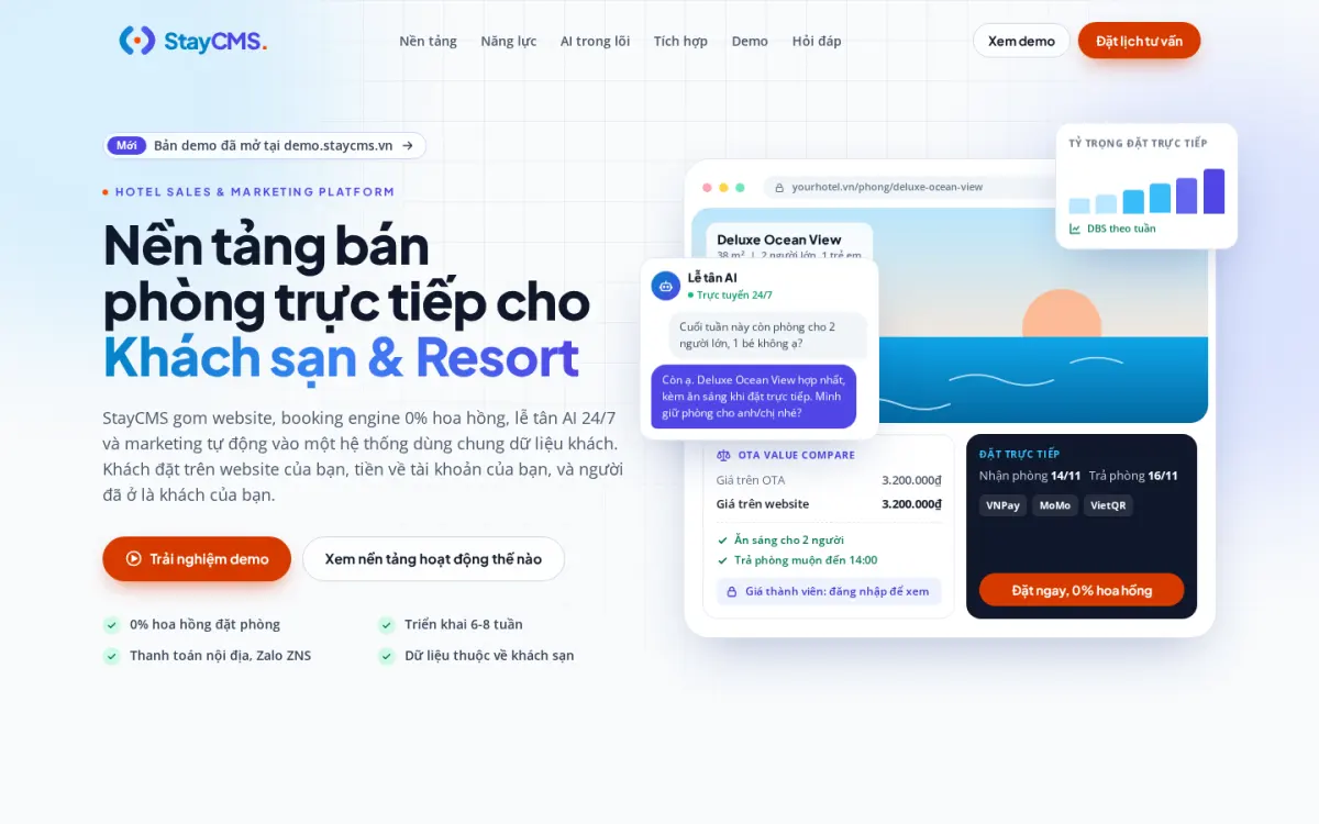 Trang chủ website staycms.vn