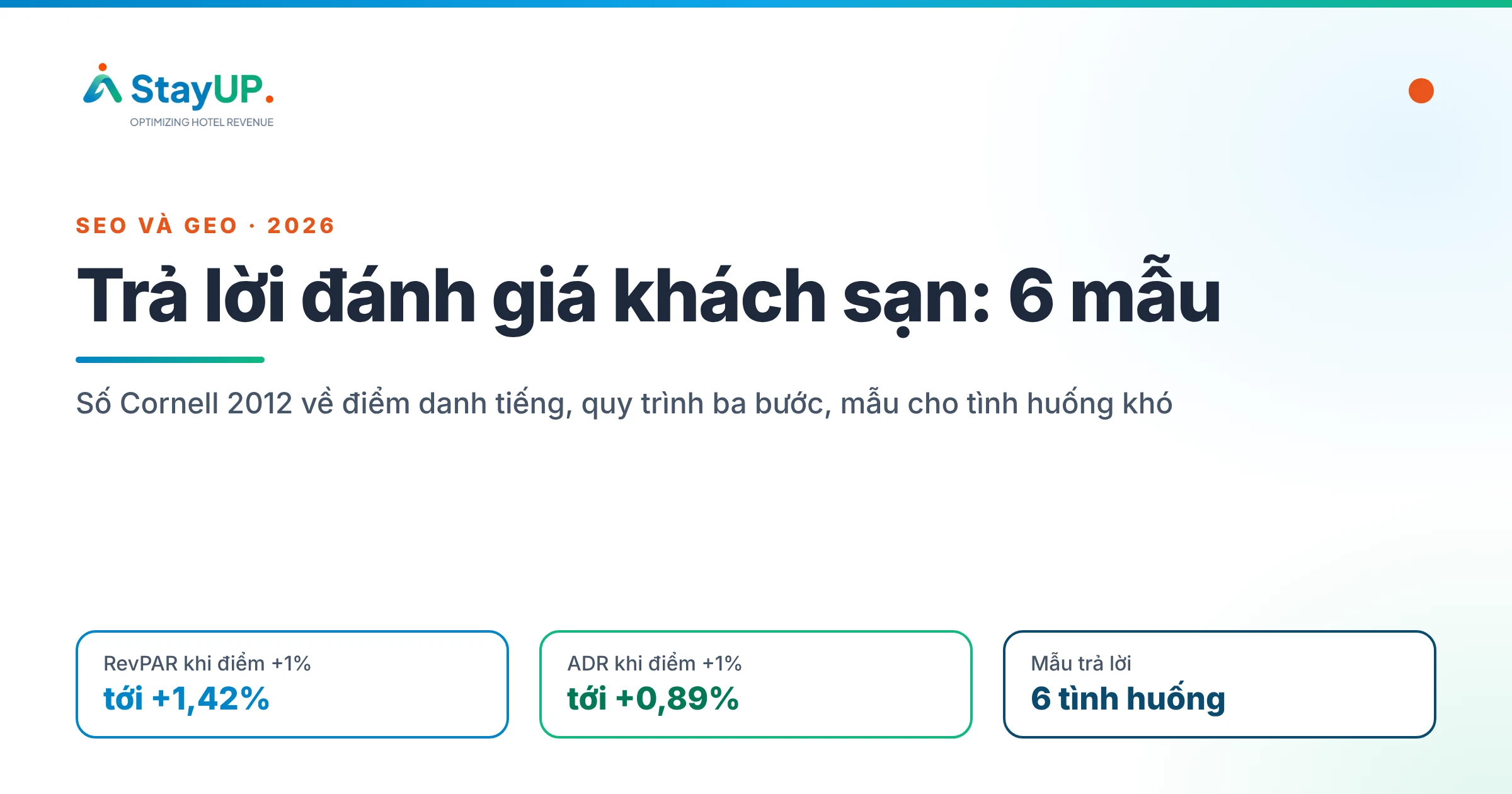 Trả lời đánh giá khách sạn: 6 mẫu và tác động tới lượt đặt