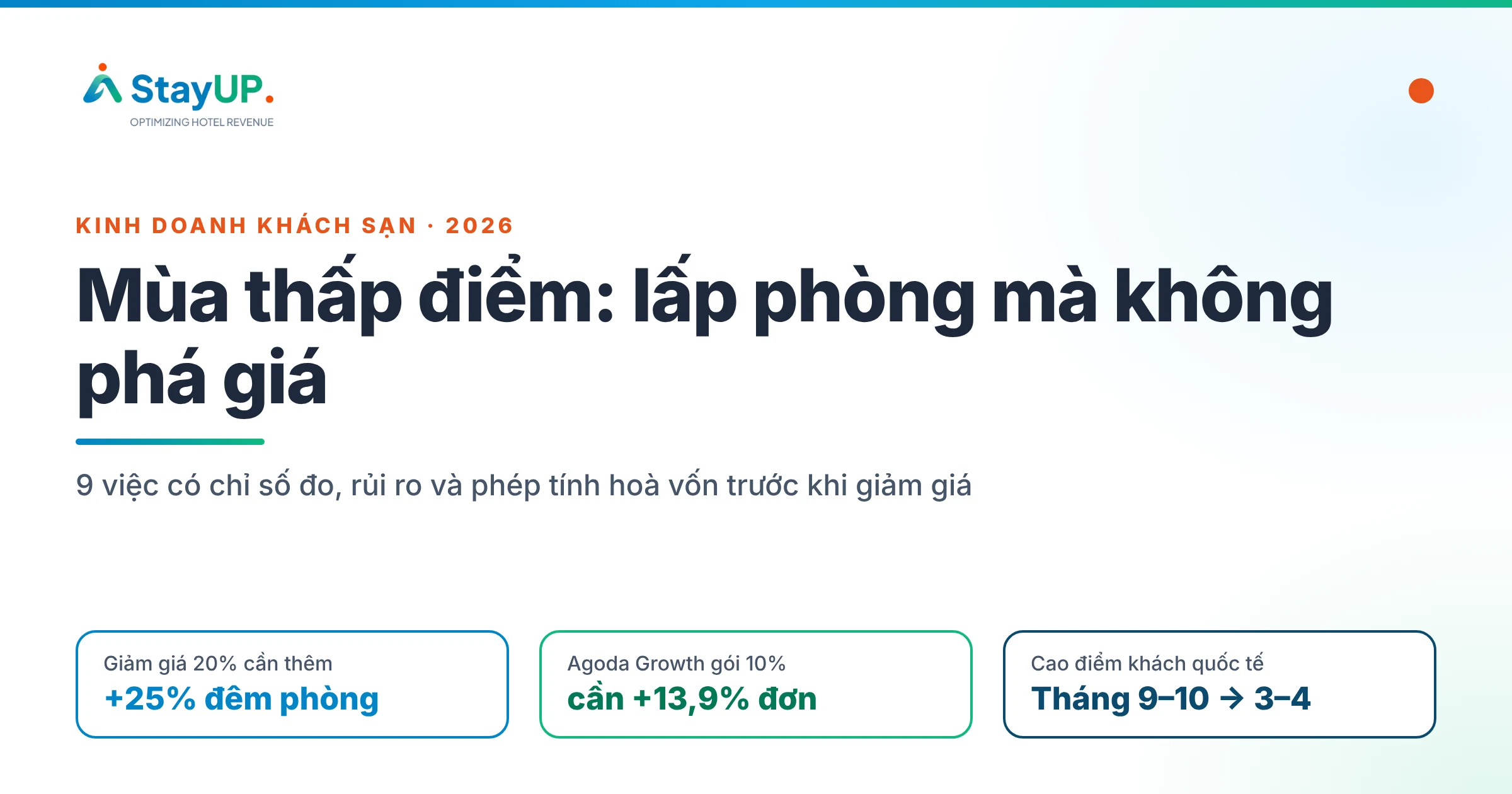 Mùa thấp điểm: 9 việc lấp phòng mà không phá giá